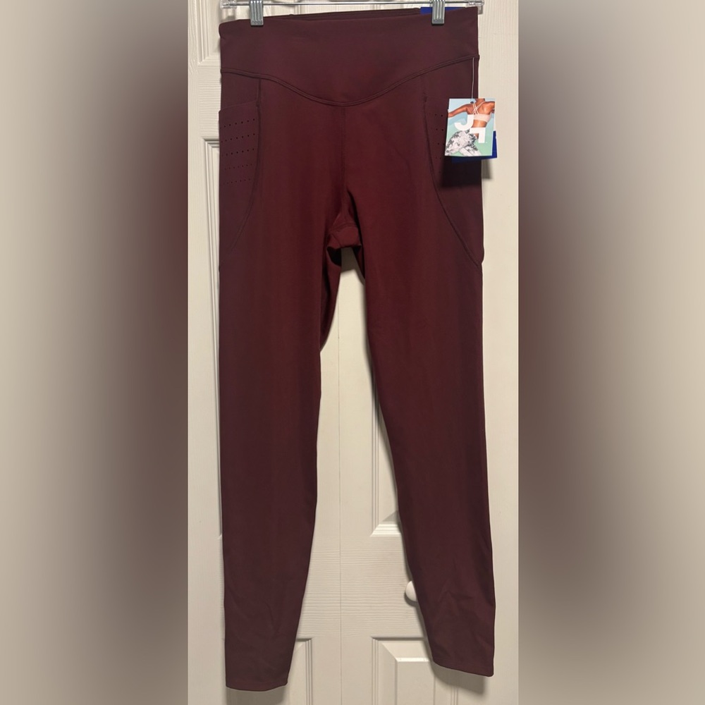 NWT JoyLab Burgundy 7/8 Length High-Rise Leggings Size Medium